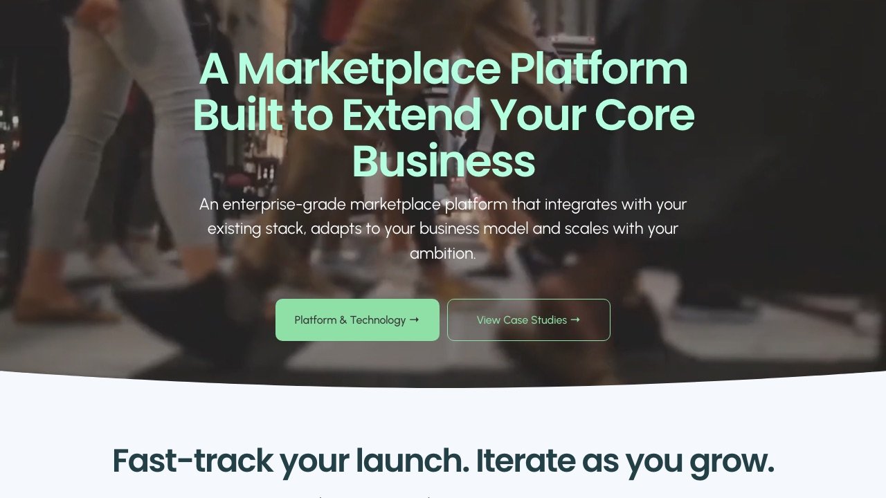 Arcadier homepage screenshot