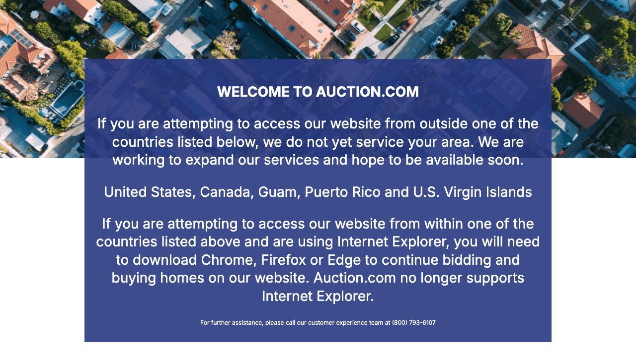 Auction.com homepage screenshot