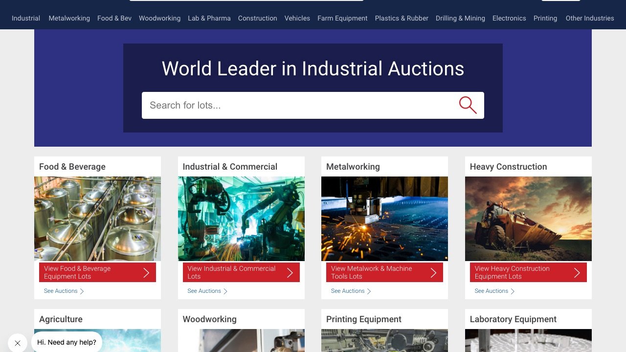 BidSpotter homepage screenshot