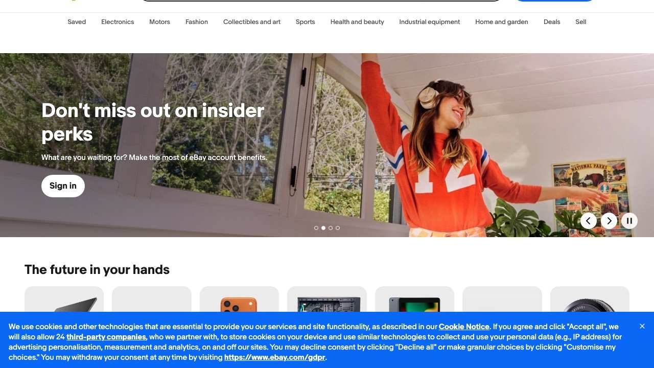 eBay homepage screenshot