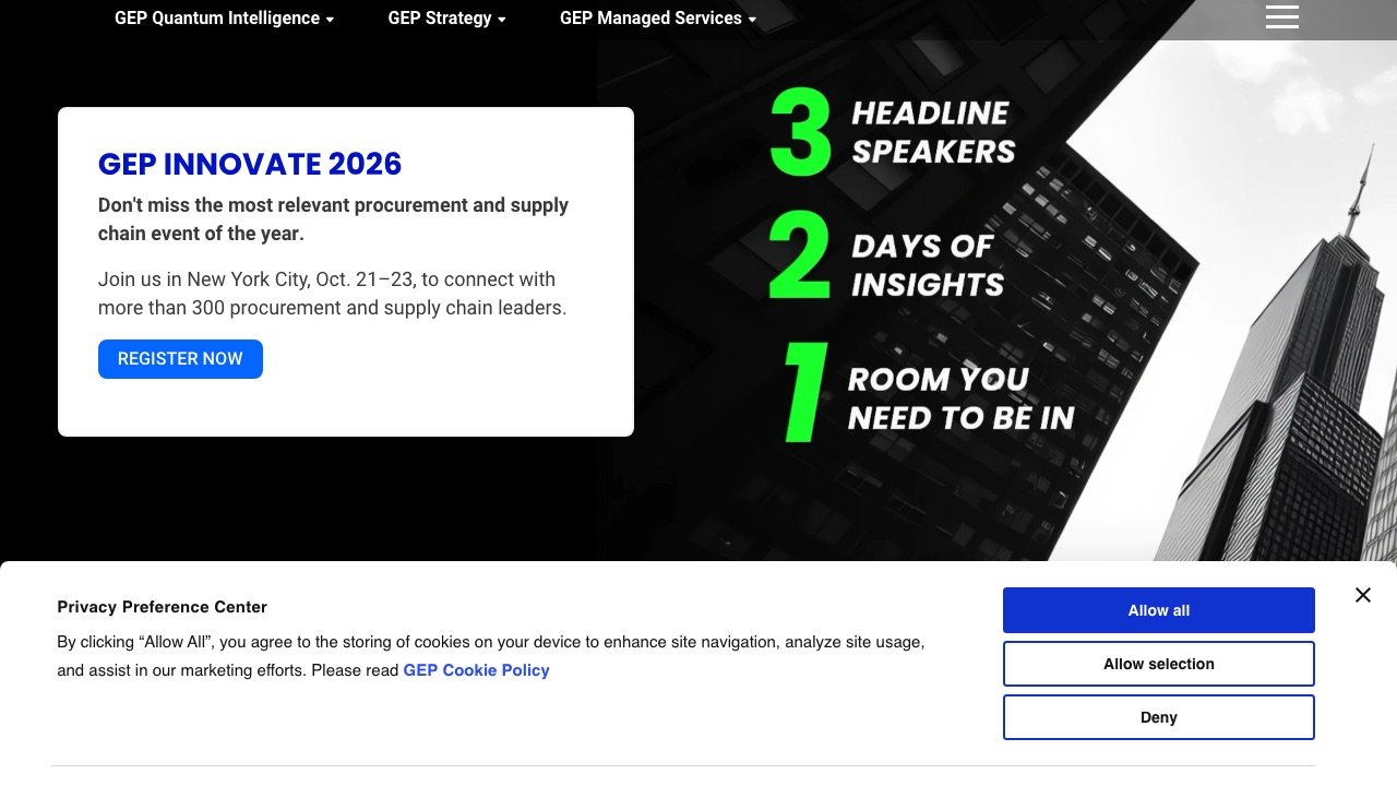 GEP SMART homepage screenshot