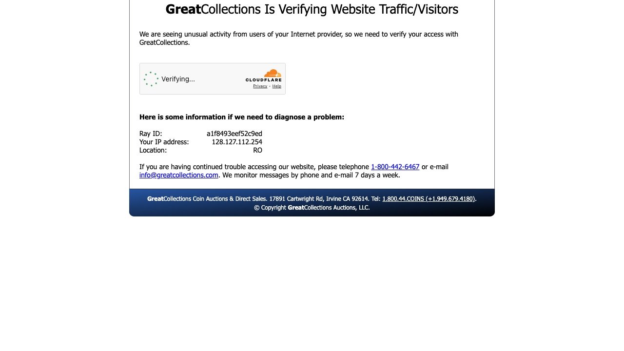 GreatCollections homepage screenshot