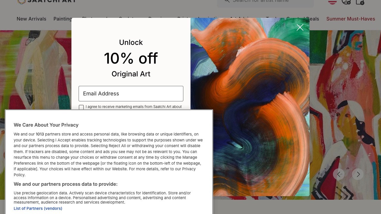 Saatchi Art homepage screenshot