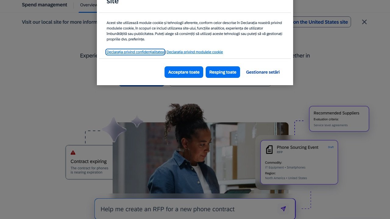 SAP Ariba homepage screenshot