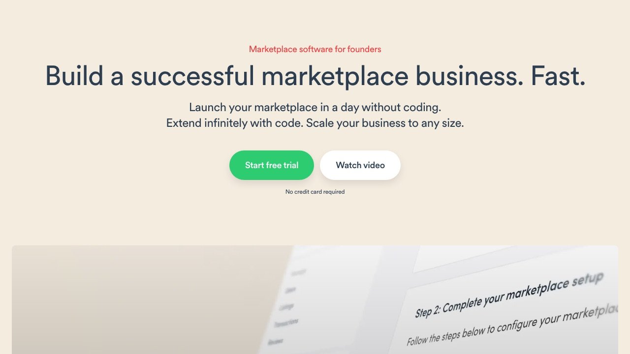 Sharetribe homepage screenshot