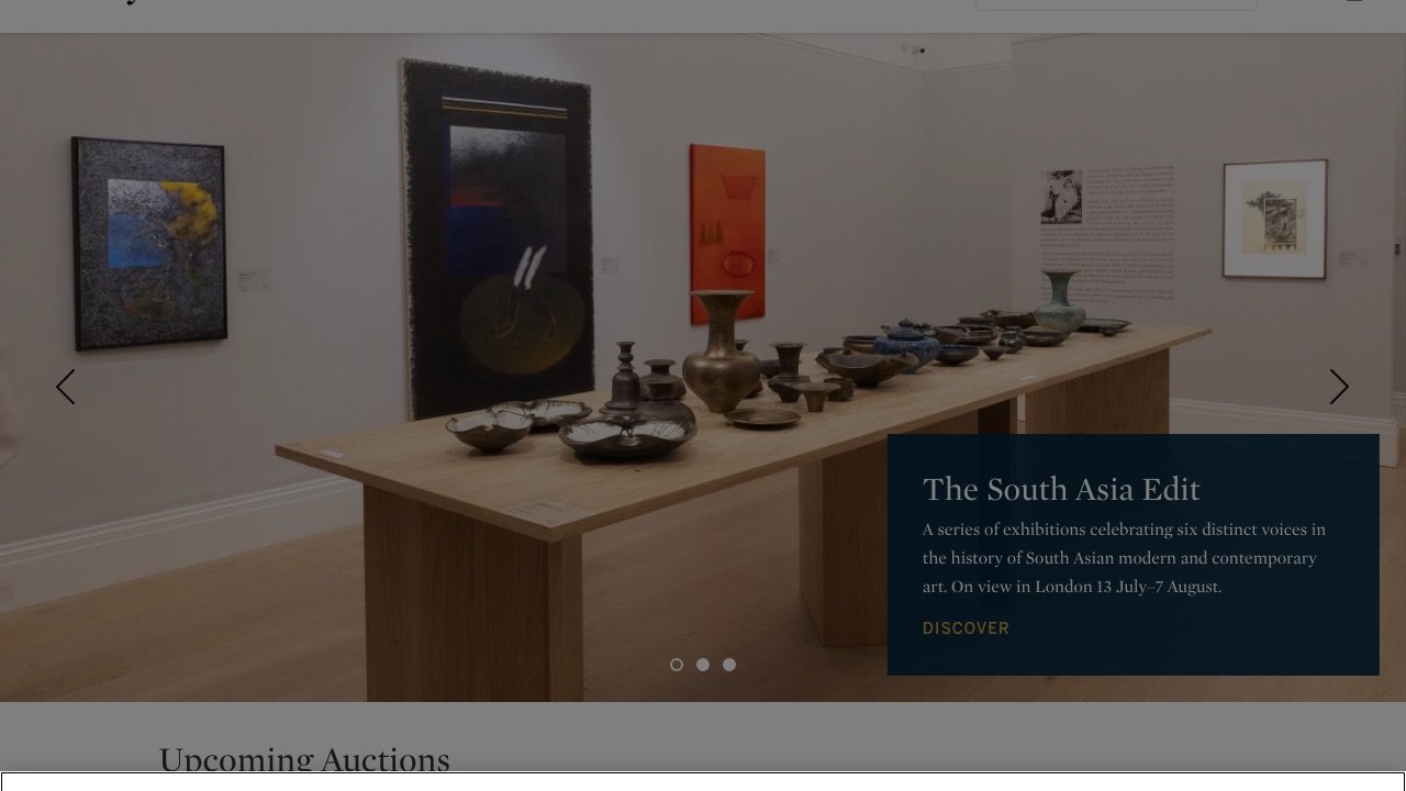Sotheby's homepage screenshot