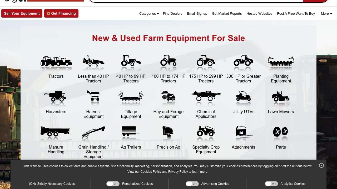 TractorHouse homepage screenshot