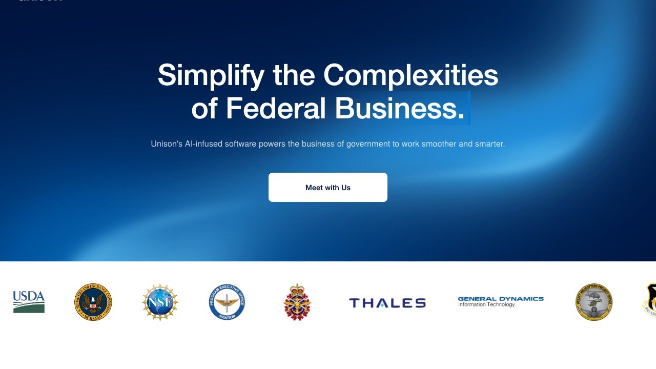 Unison Marketplace homepage screenshot