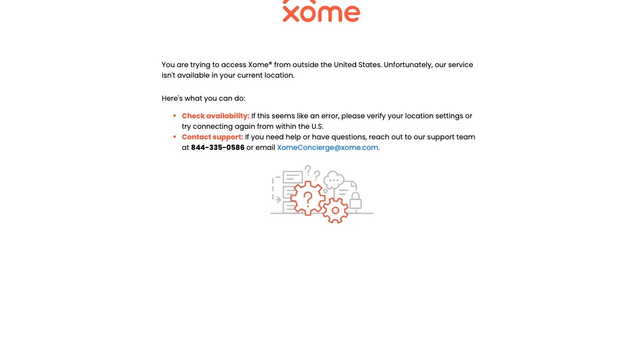 Xome homepage screenshot