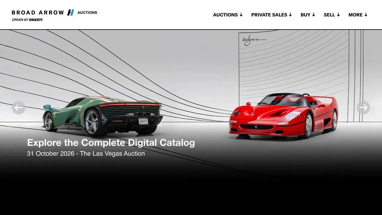 Broad Arrow Auctions homepage screenshot