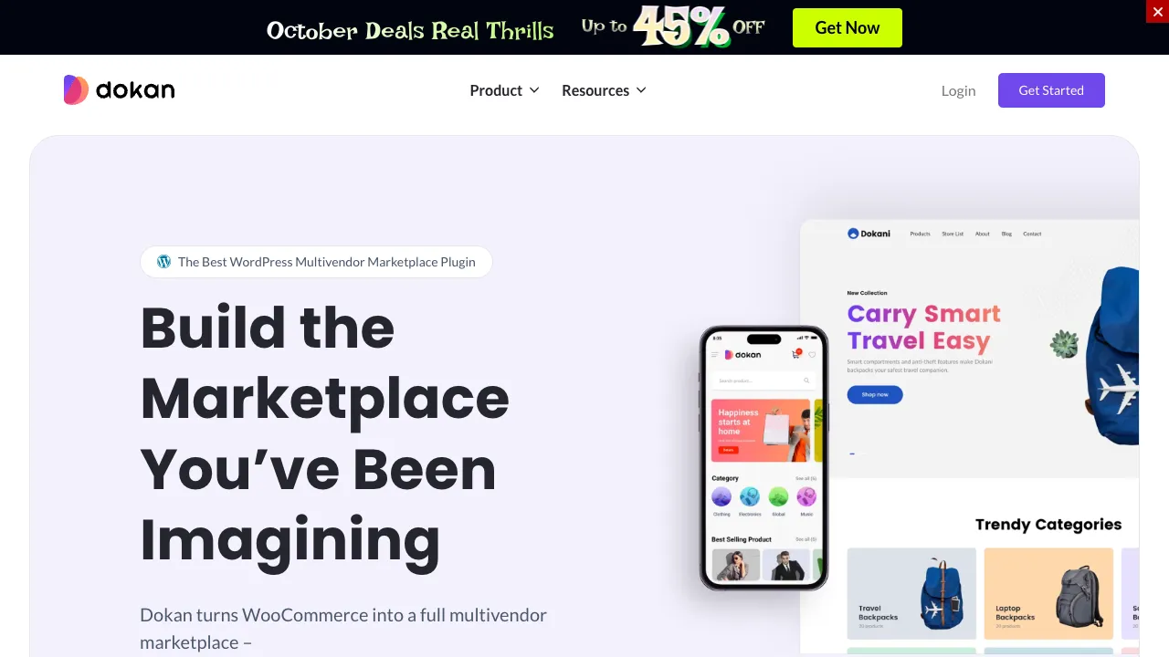 Dokan multivendor marketplace plugin homepage