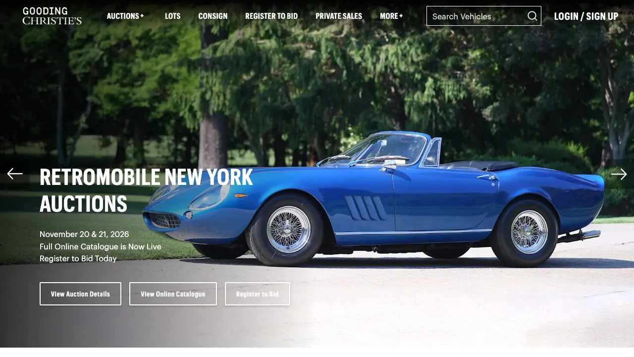 Gooding Christie's homepage screenshot