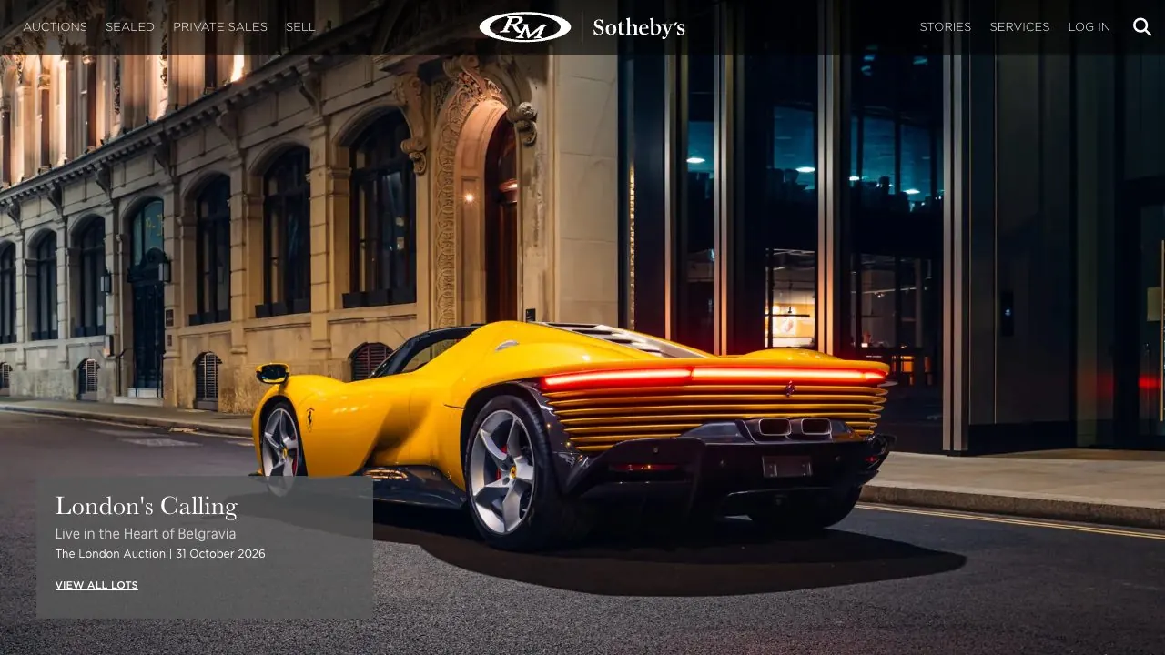 RM Sotheby's homepage screenshot
