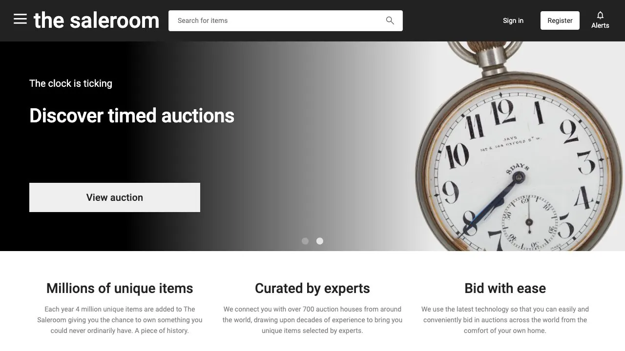 the-saleroom homepage screenshot